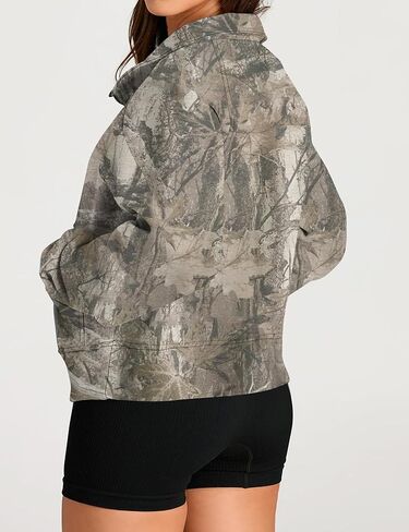 المرأة كامو نصف أغطية رأس بسحاب الصوف اقتصاص البلوز بلوزات ربع سستة الخريف الشتاء وتتسابق الملابس 2025 in Kuwait