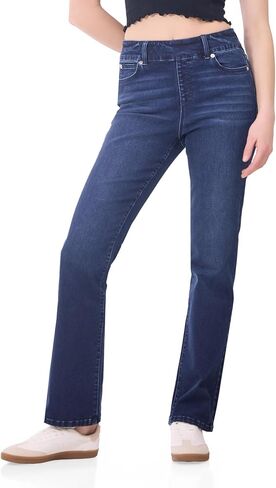Women's Claudia Stretchy Pull-On Mid-Rise Straight Leg Jean in Saudi Arabia
