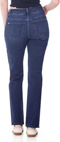 Women's Claudia Stretchy Pull-On Mid-Rise Straight Leg Jean in Saudi Arabia