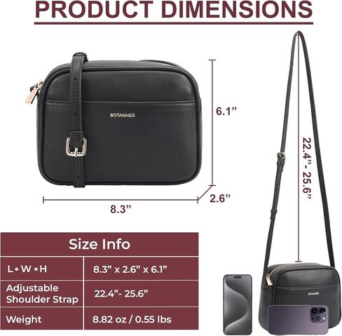 Women's Elegant Genuine Leather Crossbody Bag - Versatile Design, Adjustable Strap, Top Zip Closer, Light & Chic in Saudi Arabia
