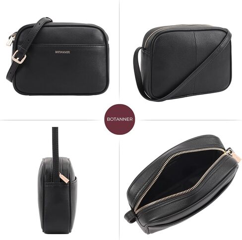 Women's Elegant Genuine Leather Crossbody Bag - Versatile Design, Adjustable Strap, Top Zip Closer, Light & Chic in Saudi Arabia