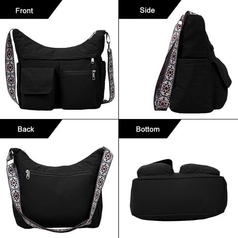 2PCS Nylon Crossbody Bag Set – Waterproof, Lightweight Shoulder Bags with Multiple Pockets for Travel, Work, Daily Use in Kuwait