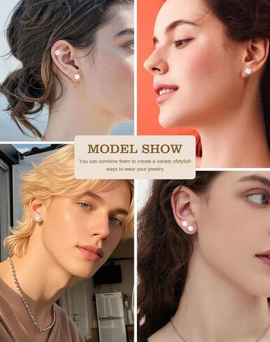 SIISPRI Magnetic Stud Earrings for Women Men, Non-piercing CZ Halo Studs, Hypoallergenic 18K Gold Plated Surgical Steel Clip on Stud Earrings Set for Sensitive Ears in Saudi Arabia