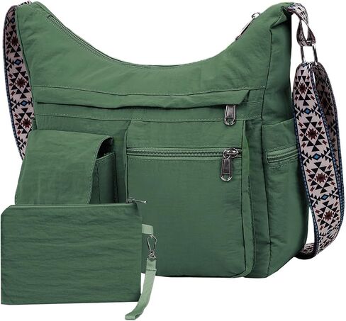 2PCS Nylon Crossbody Bag Set – Waterproof, Lightweight Shoulder Bags with Multiple Pockets for Travel, Work, Daily Use in Kuwait
