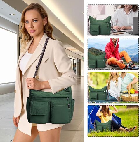 2PCS Nylon Crossbody Bag Set – Waterproof, Lightweight Shoulder Bags with Multiple Pockets for Travel, Work, Daily Use in Kuwait