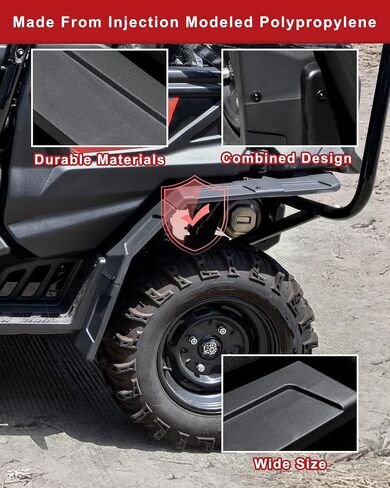 Rear Fender Flares for Honda Pioneer 1000-5 2016-2025 Accessories, Extended Back Full Coverage Mud Flups Combination Mud Guards for Honda Pioneer 1000 (Combined, 6PCS) in Saudi Arabia