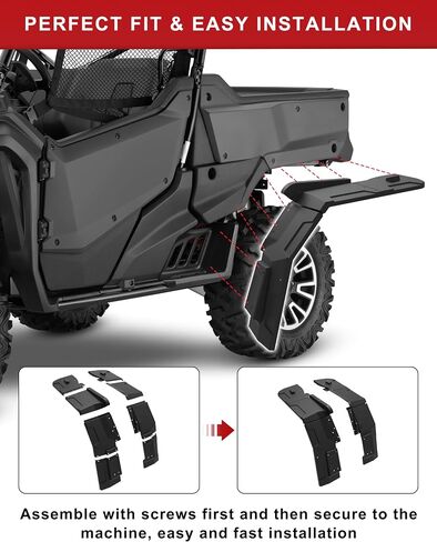 Rear Fender Flares for Honda Pioneer 1000-5 2016-2025 Accessories, Extended Back Full Coverage Mud Flups Combination Mud Guards for Honda Pioneer 1000 (Combined, 6PCS) in Saudi Arabia
