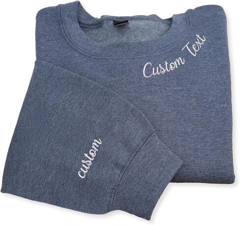 COUPLEHOODIES Custom Neckline Embroidered Sweatshirt - Personalized Crewneck Gift for Everyone Birthday Anniversary Christmas in Saudi Arabia