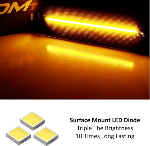 iJDMTOY Black-Out Smoked Lens 36-SMD Amber Full LED Bumper Side Marker Light Kit Compatible With 1998-2004 Mercedes-Benz SLK CLK Class, Replace OEM Amber Front Sidemarkers in Saudi Arabia