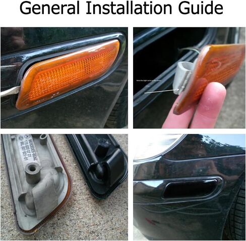 iJDMTOY Black-Out Smoked Lens 36-SMD Amber Full LED Bumper Side Marker Light Kit Compatible With 1998-2004 Mercedes-Benz SLK CLK Class, Replace OEM Amber Front Sidemarkers in Saudi Arabia