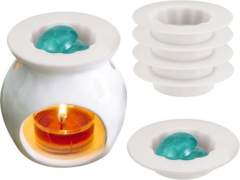 4 pcs Silicone Wax Melt Liners Reusable Wax Warmer Containers Leakproof Candle Holder Liner Tray for Scented Candle Pluggable Melter and Burner(4 Pieces) in Saudi Arabia