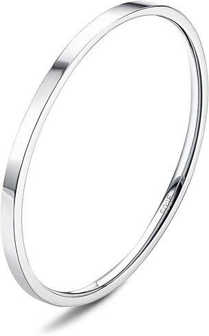 S925 Sterling Silver Rings for Women Men 18K White Gold Plated Stackable Statement Thin Plain Thumb Ring High Polished Wedding Band Ring Comfort Fit Size 4 to 12, 1mm 2mm 3mm 4mm in Saudi Arabia