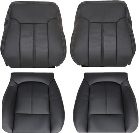 غطاء مقعد جلدي مثقوب بديل للسائق والراكب من الجانب السفلي والعلوي من GXARTS أسود متوافق مع Ford F250 F350 F450 F550 2011 2012 2013 2014 2015 2016 in Saudi Arabia