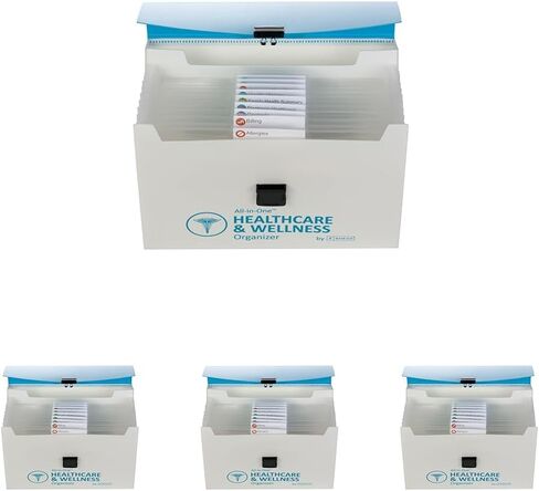 Smead All-in-One Emergency Planning Organizer, 13 Pockets, Letter Size, Latch Closure, Poly White/Red (92011) in Saudi Arabia