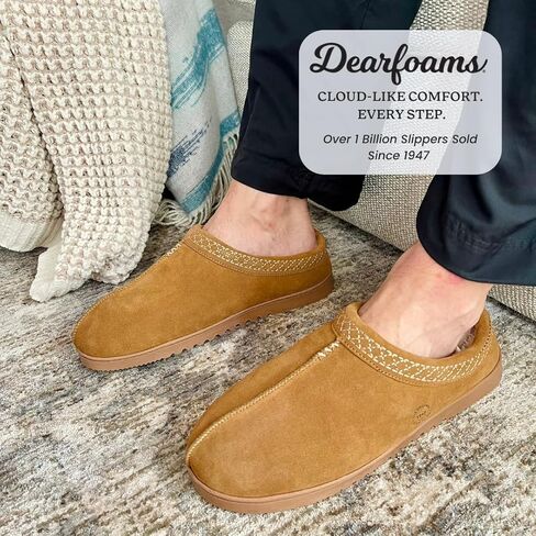 Dearfoams Men's Suede Indoor Outdoor Clog Slipper in Kuwait