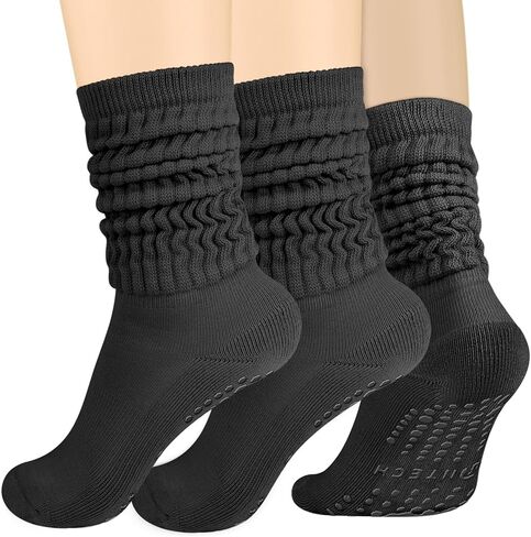 جوارب بيلاتيس مترهلة للنساء، 3 أزواج من الجوارب المقبضة لليوجا في المستشفى، وتمارين البار in Kuwait