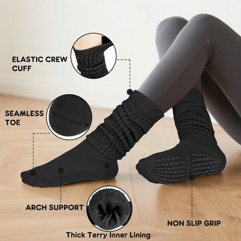 جوارب بيلاتيس مترهلة للنساء، 3 أزواج من الجوارب المقبضة لليوجا في المستشفى، وتمارين البار in Kuwait