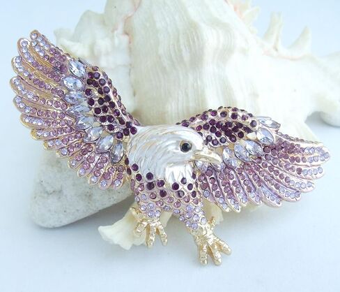 Unique 3.15" Eagle Brooch Pin Rhinestone Crystal Pendant BZ4717 in Saudi Arabia