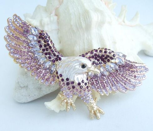 Unique 3.15" Eagle Brooch Pin Rhinestone Crystal Pendant BZ4717 in Saudi Arabia
