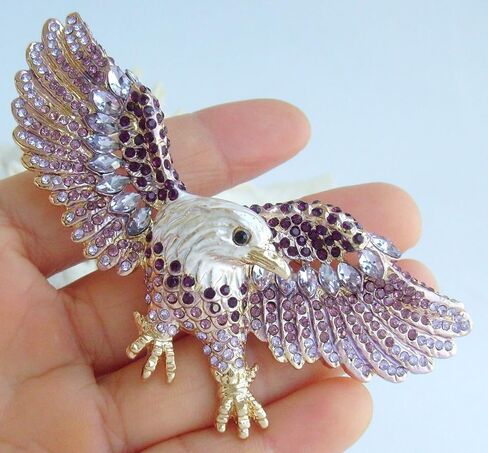 Unique 3.15" Eagle Brooch Pin Rhinestone Crystal Pendant BZ4717 in Saudi Arabia