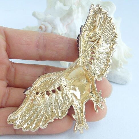 Unique 3.15" Eagle Brooch Pin Rhinestone Crystal Pendant BZ4717 in Saudi Arabia