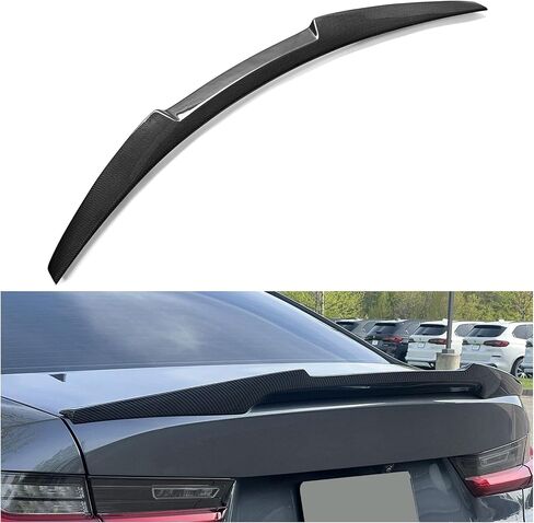 KUAFU Trunk Wing Rear Spoiler Compatible with 2019-2024 BMW G20 3-Series 330i M340i Sedan Carbon Fiber Style M4 Style Duckbill Spoiler in Saudi Arabia