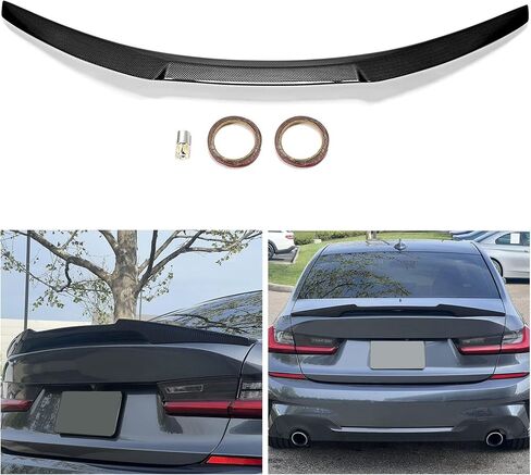 KUAFU Trunk Wing Rear Spoiler Compatible with 2019-2024 BMW G20 3-Series 330i M340i Sedan Carbon Fiber Style M4 Style Duckbill Spoiler in Saudi Arabia