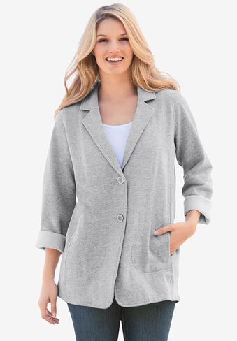 Woman Within Plus Size Knit Blazer Oversized Work & Casual in Saudi Arabia