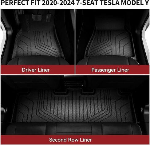 YITAMOTOR 9 قطع سجادات أرضية لطراز Tesla Y 7 مقاعد 2020-2025، ملحقات داخلية مناسبة لجميع الأحوال الجوية من الطراز Y، بطانات صندوق الأمتعة الخلفية ثلاثية الأبعاد مضادة للانزلاق مجموعات كاملة in Saudi Arabia