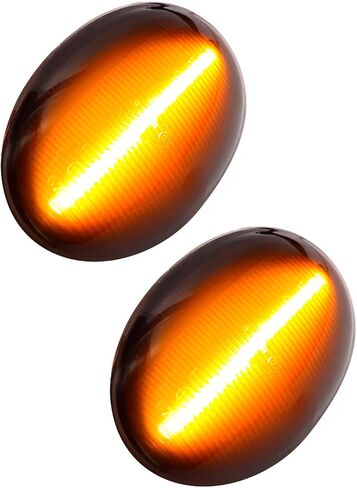 Anxingo 2 Pcs Smoked Side Marker Light Replacement for Mini Cooper R55 R56 R57 R58 R59 2006-2014, Sequential Blink Amber Turn Signal Lights in Saudi Arabia