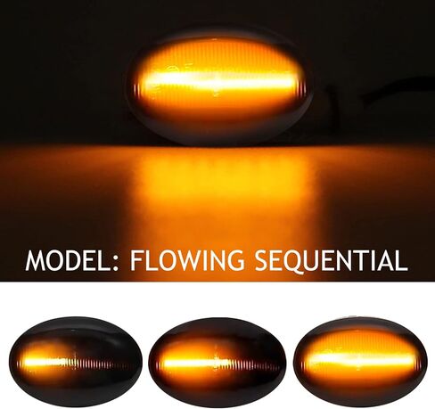 Anxingo 2 Pcs Smoked Side Marker Light Replacement for Mini Cooper R55 R56 R57 R58 R59 2006-2014, Sequential Blink Amber Turn Signal Lights in Saudi Arabia