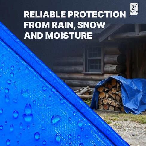 Heavy-Duty Blue Poly Tarp 4' x 6' – UV-Resistant, Waterproof, Weatherproof, Multipurpose Tarp for Cars, Boats, RVs, and Outdoor Use – 5 Mil Thick Polyethylene Cover by 21 Home in Saudi Arabia