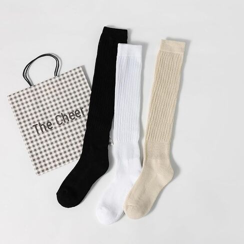Women's Soft Slouch Socks 3 Pack, Thigh High and Knee High Scrunch Boot Socks in Saudi Arabia