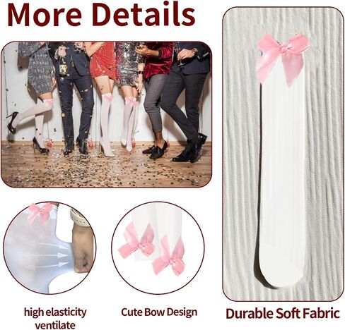 White Thigh High Bows Stockings for Women Over the Knee Socks Sexy Lolita Opaque Velvet Stocking in Saudi Arabia