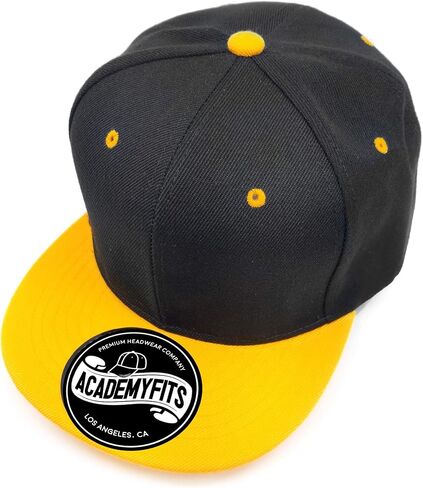 Quality 6 Panel High Crown Flat Visor Snapback Men Women Unisex Design Plain Blank Solid Hat 2 Tone Cap #1013 in Saudi Arabia