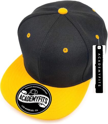 Quality 6 Panel High Crown Flat Visor Snapback Men Women Unisex Design Plain Blank Solid Hat 2 Tone Cap #1013 in Saudi Arabia