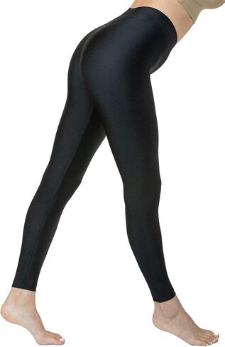 RNT83280 - Shiny Nylon Tricot Legging, High-Waisted Fit, Made in USA in Kuwait