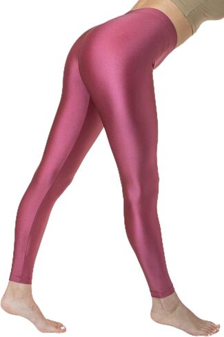 RNT83280 - Shiny Nylon Tricot Legging, High-Waisted Fit, Made in USA in Kuwait