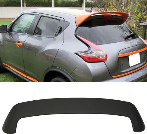 Rear Roof Spoiler Wing Compatible with 2011-2017 Nissan Juke, Factory Style Matte Black ABS Factory Style SUV Sl Sv S Primer Matte Black by IKON MOTORSPORTS, 2012 2013 2014 2015 2016 in Saudi Arabia