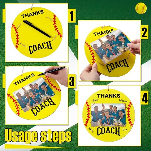 4 Set Football Thanks Coach Picture Frames with Signature Pens Fits 4 x 6 Inches Photos Wooden Picture Frame Thanks Football Coach Gift from Team Coaches Appreciation Home Plate Plaque in Saudi Arabia