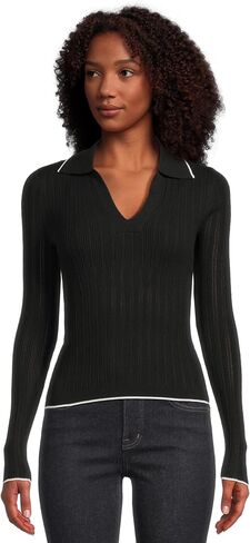 Madewell Women's Snowy Southwark Long Sleeve Polo in Saudi Arabia
