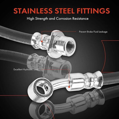 A-Premium Front Driver Brake Hydraulic Hose Compatible with Select Honda Models - Accord 2013 2014 2015 2016 2017 2.0L 2.4L 3.5L - Replace# 01465T2AA02 in Saudi Arabia