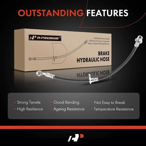 A-Premium Front Driver Brake Hydraulic Hose Compatible with Select Honda Models - Accord 2013 2014 2015 2016 2017 2.0L 2.4L 3.5L - Replace# 01465T2AA02 in Saudi Arabia