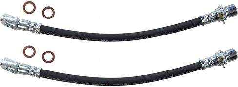 2 Rear Outer Brake Hydraulic Hose - Black Rubber Brake Hose - Fits Chevrolet Blazer 1998-2005, Chevy S10 1998-1999, GMC Jimmy 1998-2005 in Saudi Arabia