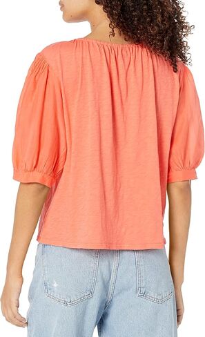 Velvet by Graham & Spencer Women's Mallory Cotton Slub Mix Top in Saudi Arabia
