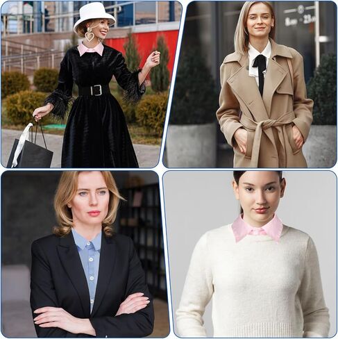 3 Pcs Fake Collar Detachable Dickey Collar Half Shirts Faux False Collars for Women Girls Graduation Daily White, Pink, Blue in Saudi Arabia