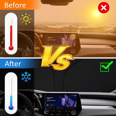 D-Lumina Winshield Sun Shade for 2023 2024 2025 Lexus RX, Foldable Front Sun Shield Protector Blocks UV Rays, Window Sunshade Sun Visor Interior Accessories in Saudi Arabia