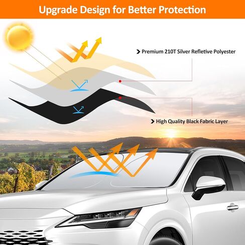 D-Lumina Winshield Sun Shade for 2023 2024 2025 Lexus RX, Foldable Front Sun Shield Protector Blocks UV Rays, Window Sunshade Sun Visor Interior Accessories in Saudi Arabia