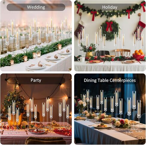 6 قطع من حاملات الشموع الأكريليك من Vincidern للطاولة، حامل شموع مستدقة لديكور الزفاف، غرفة الطعام، الهالوين، حامل شمعدان ديكور عيد الميلاد، مجموعة حامل شموع مستدقة in Kuwait