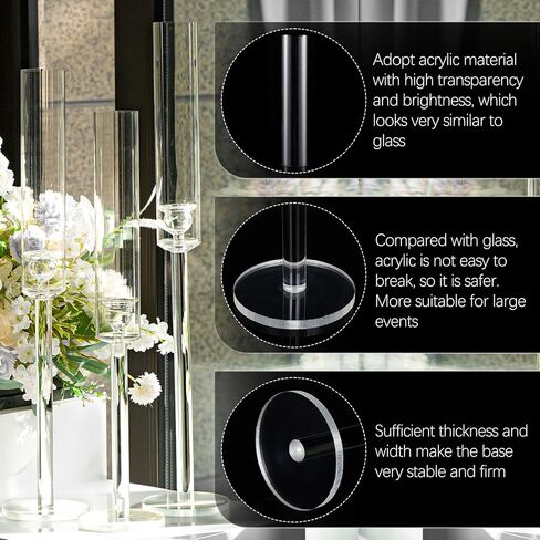6 قطع من حاملات الشموع الأكريليك من Vincidern للطاولة، حامل شموع مستدقة لديكور الزفاف، غرفة الطعام، الهالوين، حامل شمعدان ديكور عيد الميلاد، مجموعة حامل شموع مستدقة in Kuwait